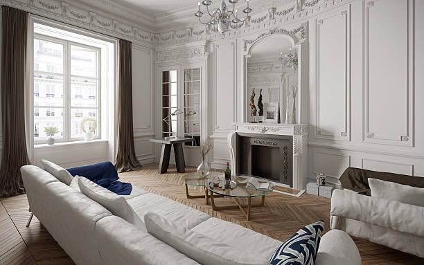 stile vittoriano soggiorno con mobili moderni - victorian style fireplace mantelpiece victorian architecture foto e immagini stock