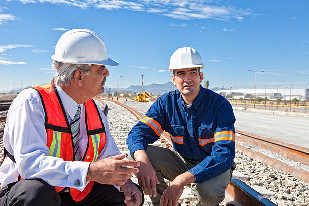 istock Engineer and Businessman at Railroad Construction 488999759