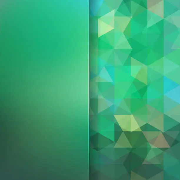Vector illustration of abstract background consisting of green triangles and matt  glas