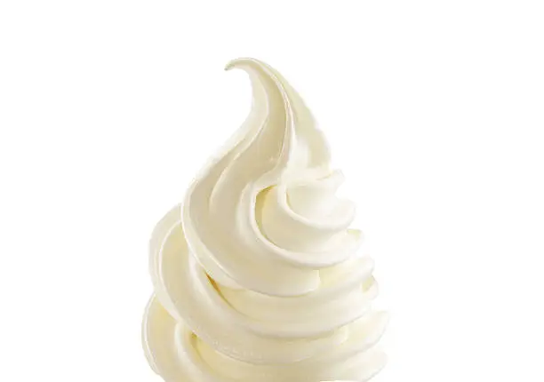 Vanilla soft ice cream on white background