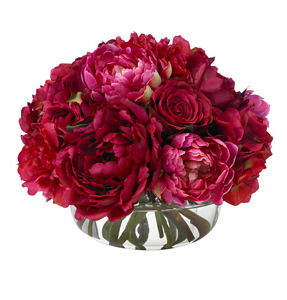 istock Peony,Hydrangea and Rose bouquet on white background 489001367