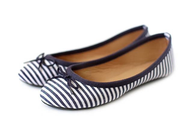 istock Women's striped shoes on white background 489001941