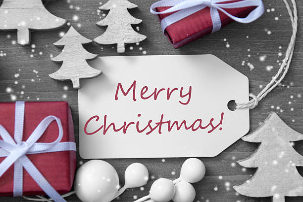 istock Label Gift Tree Snowflakes Merry Christmas 489002900