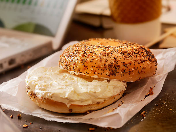 Toasted Bagel with Cream Cheese at your Desk