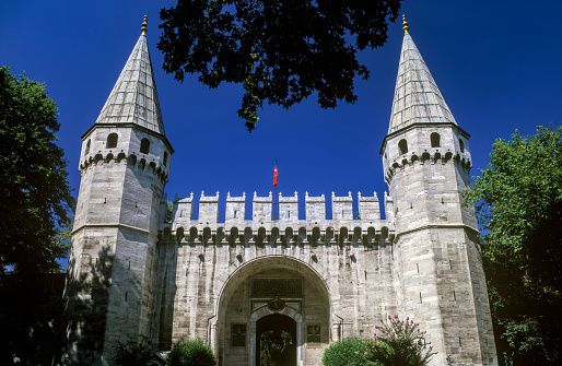 The gate of Topkapi Palace in Istanbul/Turkey.