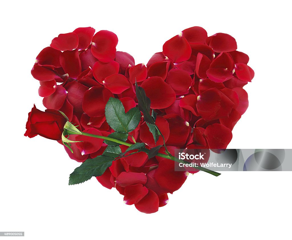 Beautiful Heart Of Red Rose Petals And Rose Flower Stock Photo ...