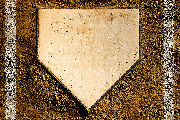 Home Plate baseball home plate with dirt and chalk lines home plate stock pictures, royalty-free photos & images