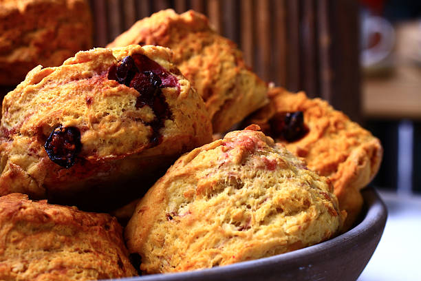 istock Scones in a bowl wooden background 489006670