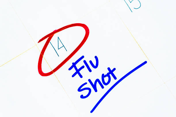 istock Flu shot reminder on calendar. Flu season. 489008740