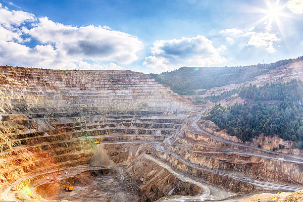 Spectacular view of an open-pit mine Spectacular view of an open-pit mine - HDR image copper mine stock pictures, royalty-free photos & images