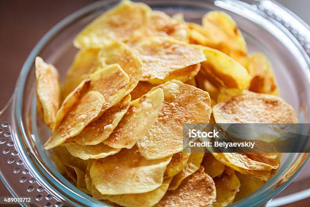 Potato Chips Stock Photo - Download Image Now - 2015, Bowl, Brown