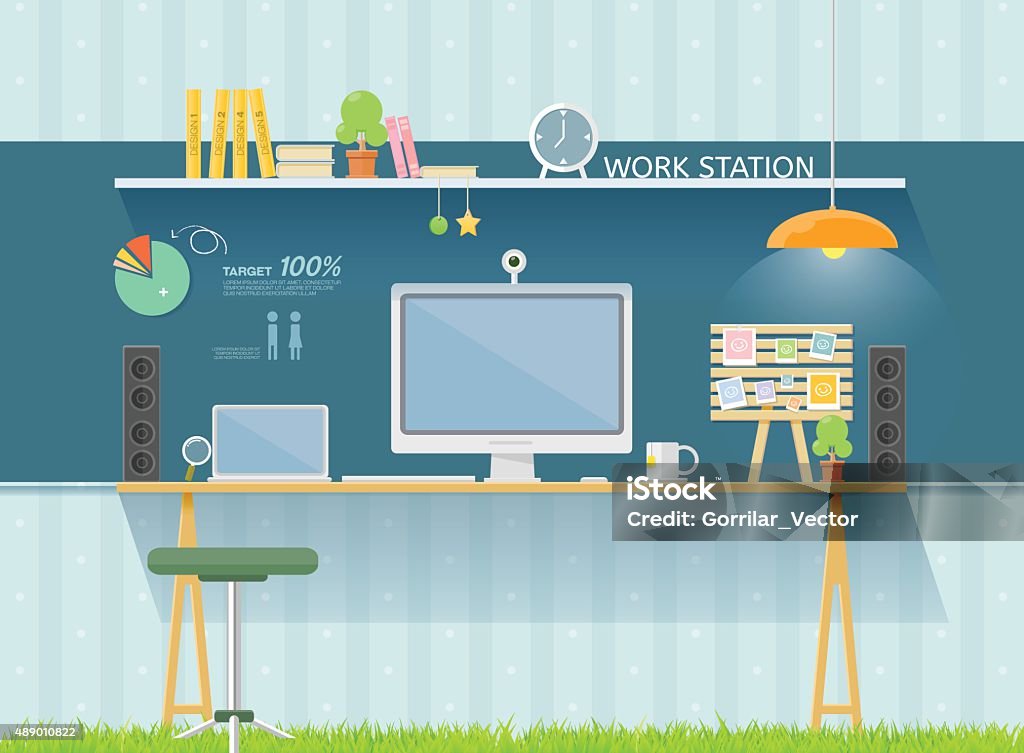 Vector Images Work Table Work Table Stock Illustration - Download Image Now - 2015, Adhesive ...