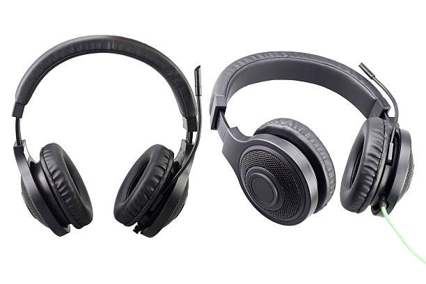 istock Black headphones with clipping path 489011408