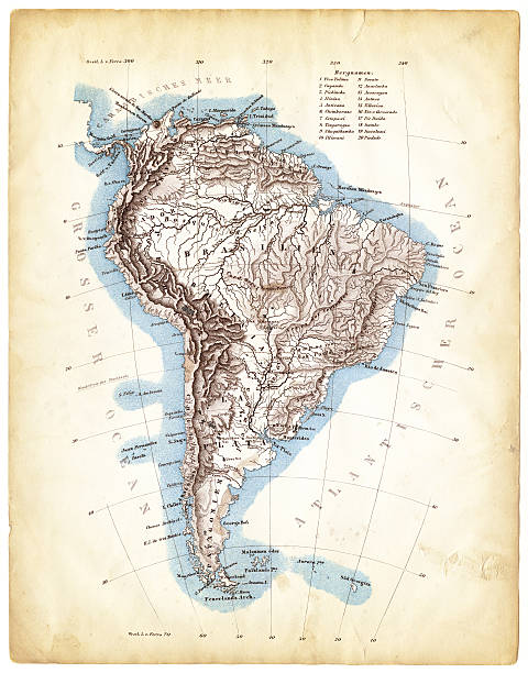 Antique map of South America 