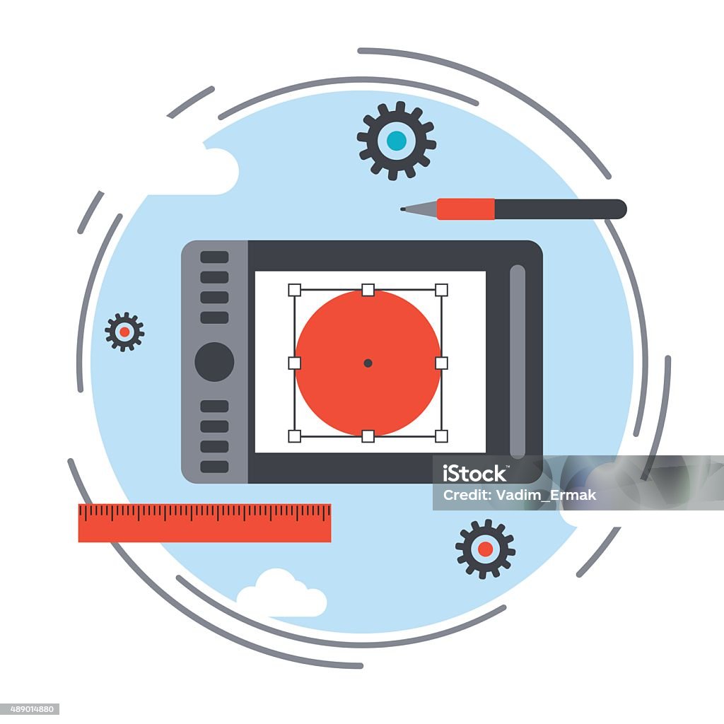 Drawing Process Vector Creative Process Graphic Design Vector Concept Stock Illustration ...