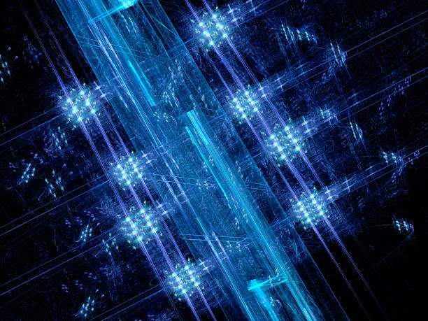 istock Mystic blue new technology fractal 489030612