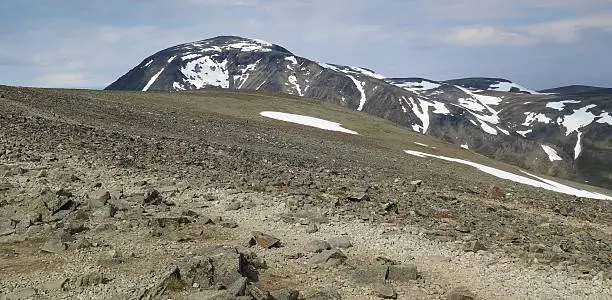 from the track in the over themountain range Bessenggen in Jotunheimen national park in Norway