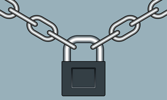 Illustration of the lock with chain