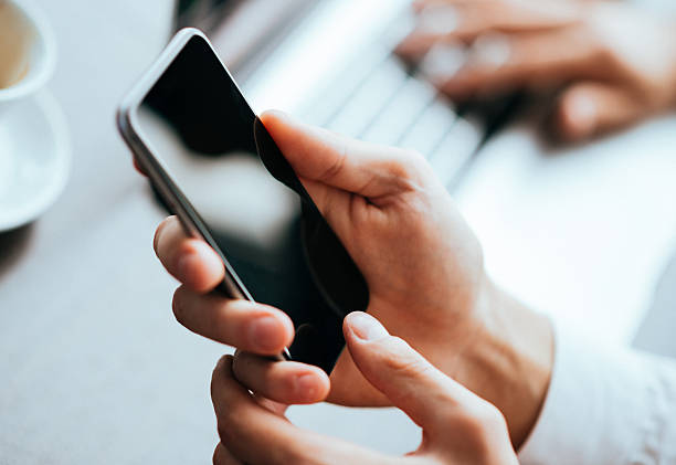 istock Businessman using smartphone in office for business communication 489032426