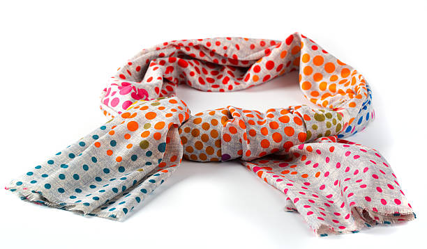istock Colorful motley indian scarf isolated 489032606