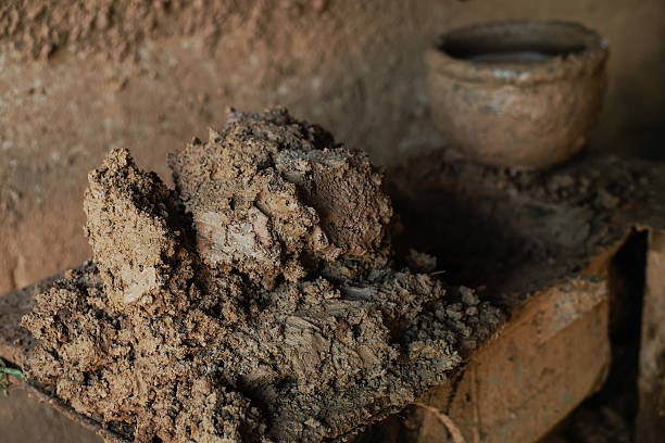 istock Clay is a material used to make pottery. 489033218