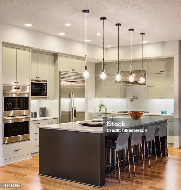 Beautiful Kitchen In New Luxury Home Stock Photo - Download Image Now - Kitchen, Luxury, Home Addition