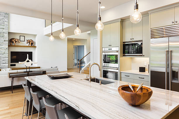 Beautiful Kitchen in New Luxury Home stock photo