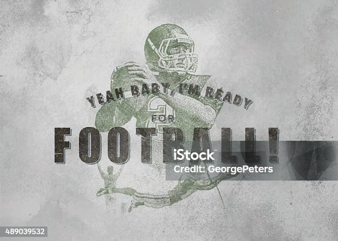 istock Vintage Football Emblem With Textured Background 489039532
