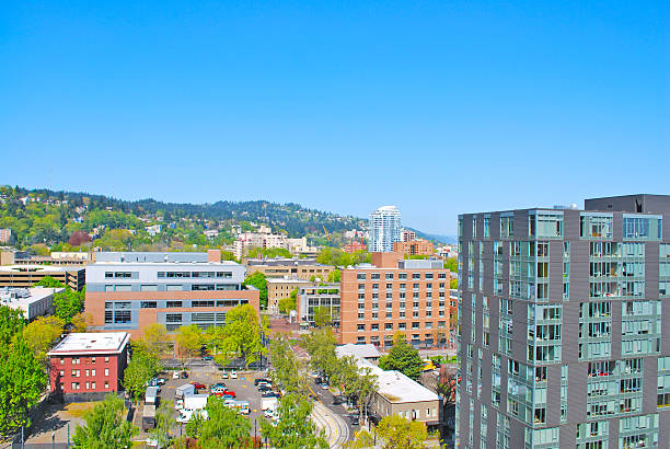 istock Portland Oregon West Hills Blue Skies 489040162