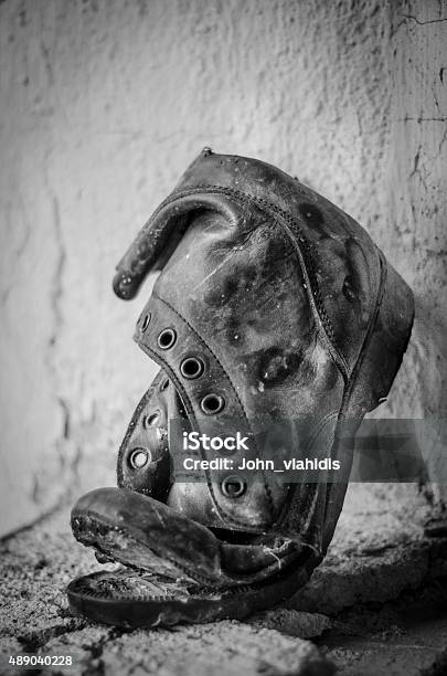 Old Ripped Boot Stock Photo - Download Image Now - 2015, Abandoned, Absence