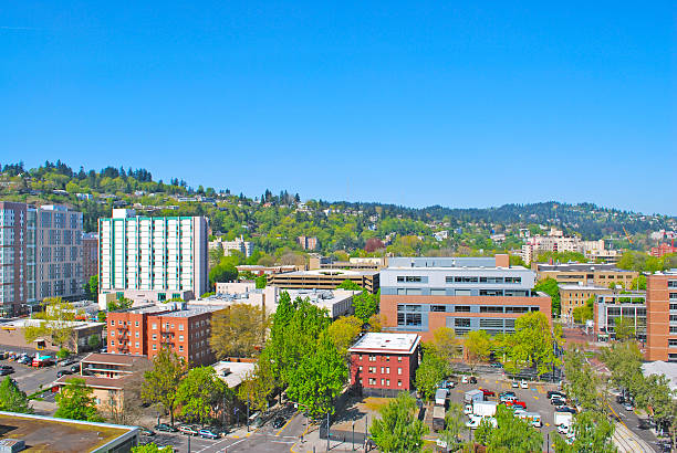 istock Portland Oregon West Hills Blue Skies 489040320