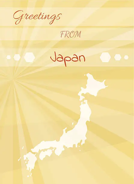 Vector illustration of greetings from japan