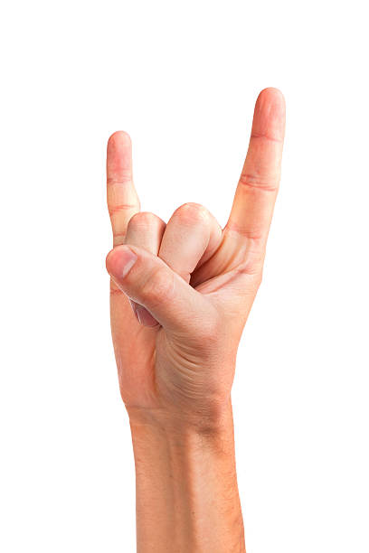 istock man's hand giving the Rock and Roll sign 489044529