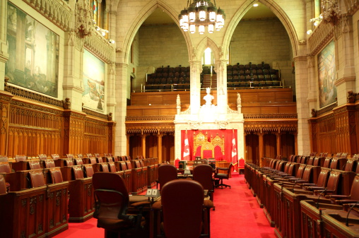 Red Senate Chamber of the Canadian Parliament - Parliament Hill, Ottawa, Canada. See more in my portfolio.