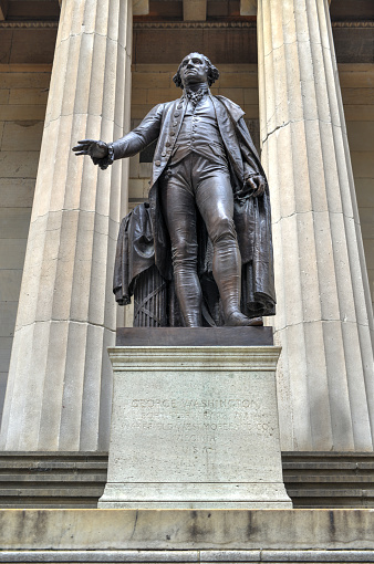 George Washington Statue at Federal Hall National Monument in New York City.