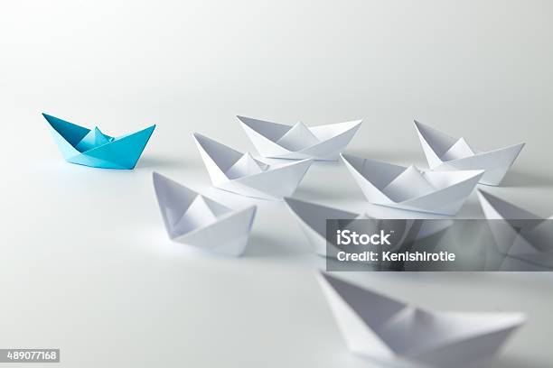 Leadership Stock Photo - Download Image Now - Origami, Leading, Ship