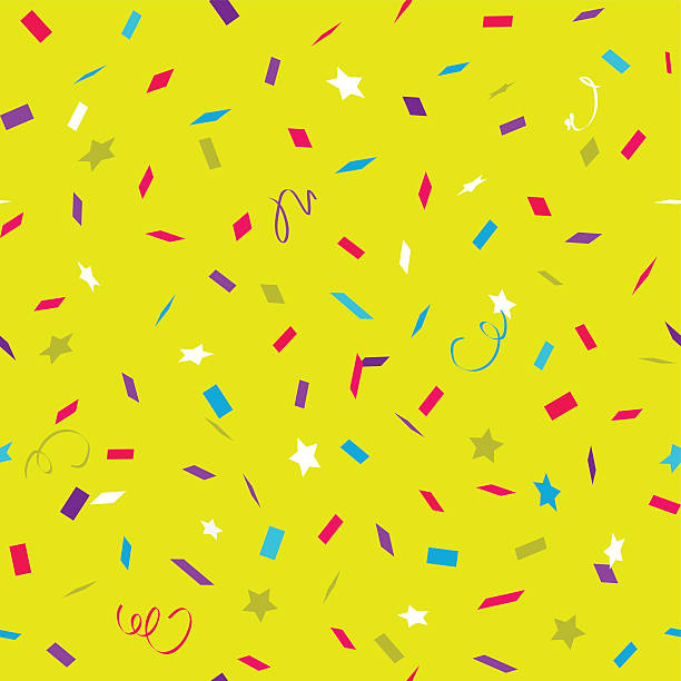 Color bright pattern with flying graphic elements. Color bright pattern with flying graphic elements.  streamers and confetti stock illustrations