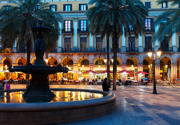 istock Placa Reial in  night. Barcelona 489082065
