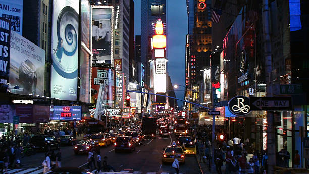 istock Evening Traffic Jam At Time Square New York City 489082626