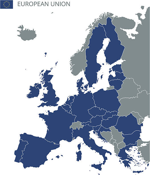 карта европейского союза - denmark france stock illustrations