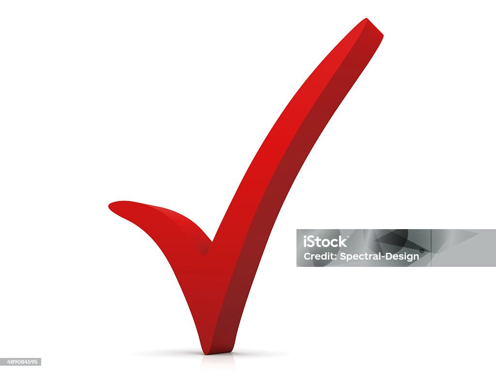 Checkmark 3D rendered Illustration. Isolated on white. Agreement Stock Photo