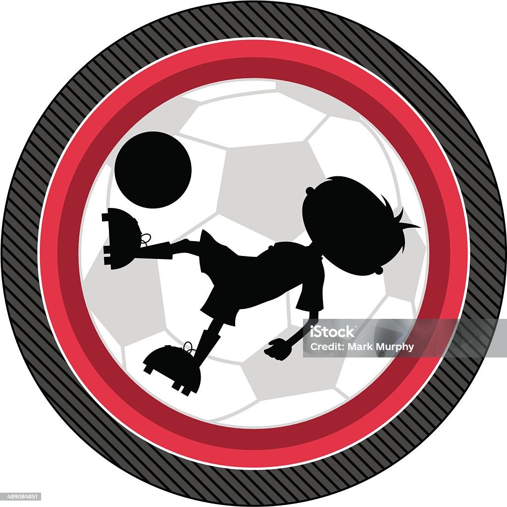 Silueta de fútbol fútbol niño - arte vectorial de Actividades recreativas libre de derechos