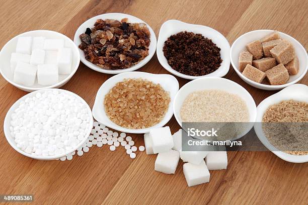 Sugar Types Stock Photo - Download Image Now - Addiction, Bowl, Brown