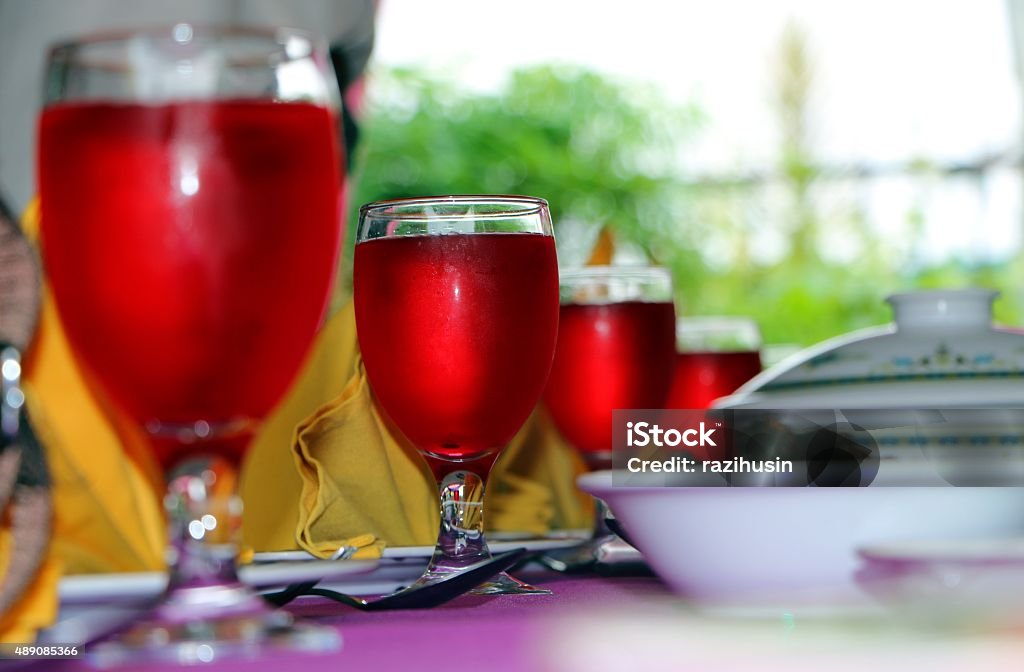 Wedding reception table setting 2015 Stock Photo