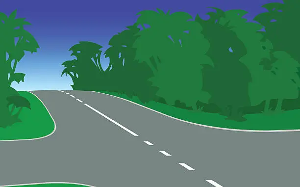 Vector illustration of Crossroad. Cartoon style. Concept. Postcard. Poster. Background.