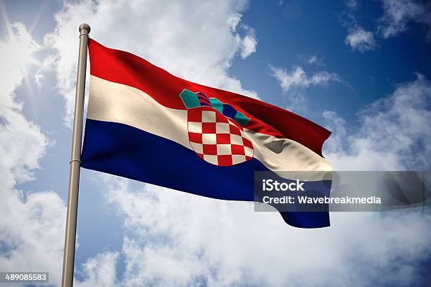 Croatia National Flag Stock Photo - Download Image Now - Blue, Bright, Cloudscape