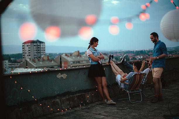istock Rooftop party moments 489087378