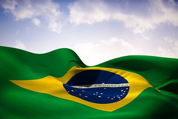 istock Brazil flag waving 489088117