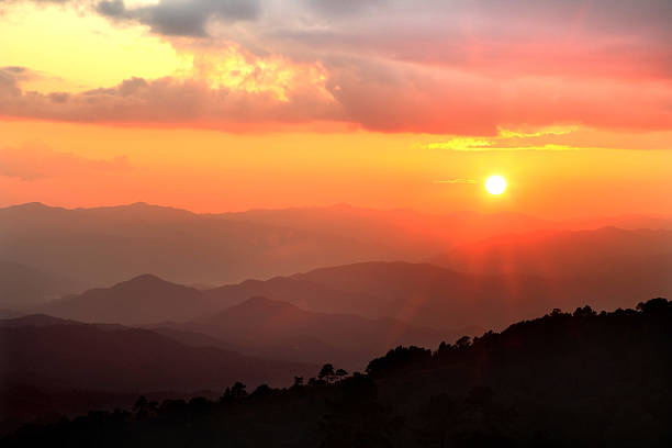 istock Beautiful landscape of sunset with mountain and nice cloud 489088724