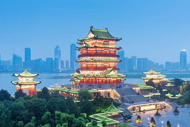 istock nanchang tengwang pavilion at night 489089008